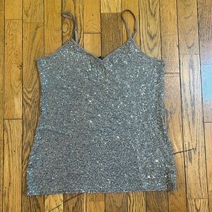 Express Gray Sequenced Cami size large